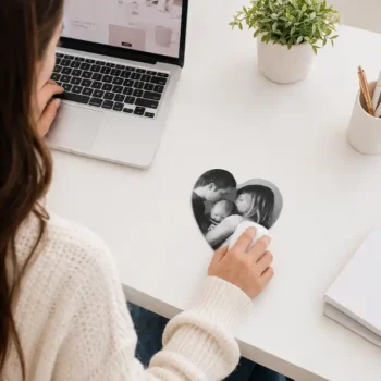 Mousepad a forma di cuore personalizzato con foto