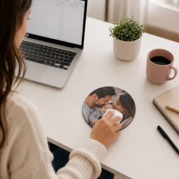 Mousepad rotondo personalizzato con foto