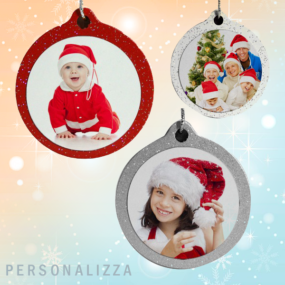 pallina natale personalizzata glitter in legno