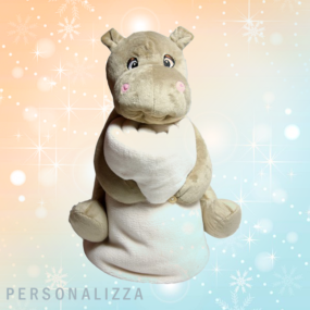 Peluche Ippopotamo con Plaid personalizzato