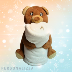 pelcuche orso con plaid personalizzato