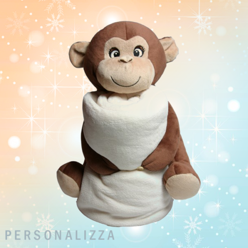 Peluche Scimmia con Plaid personalizzato