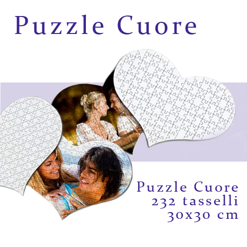Puzzle Cuore 30x30 personalizzato con foto - AcDigitale