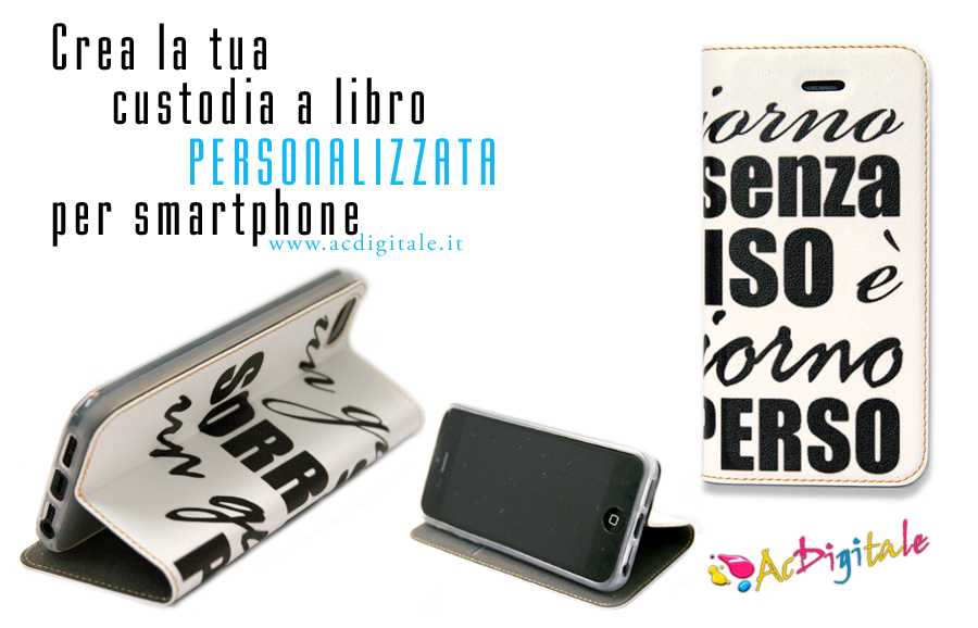 Custodie a libro iPhone personalizzate in ecopelle - AcDigitale