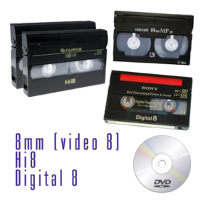 Riversamento su dvd di cassette 8mm, Video8, Hi8, Digital 8