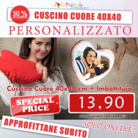 cuscino cuore personalizzato in offerta