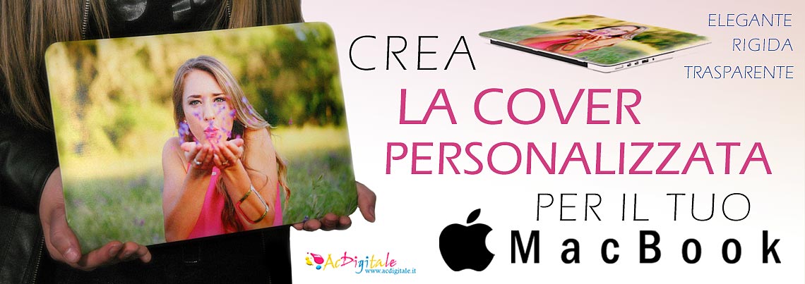 cover personalizzata macbook con foto o loghi