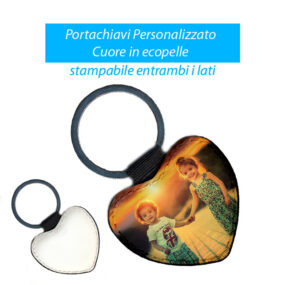 portachiavi personalizzato cuore in ecopelle