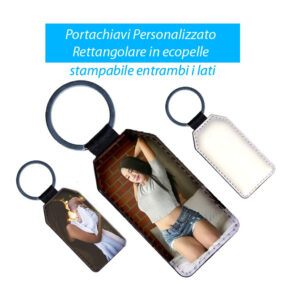 portachiavi personalizzato in ecopelle rettangolare