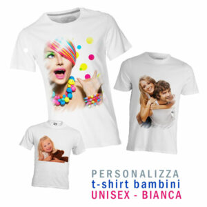 t-shirt personalizzata bianca per bambini