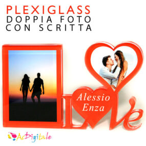 stampa su pleixiglass intagliato con scritta love