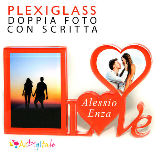 stampa su pleixiglass intagliato con scritta love