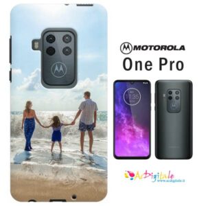 Cover morbide personalizzate per Motorola One pro con frasi e foto
