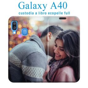 Custodia a libro personalizzata in ecopelle galaxy A40