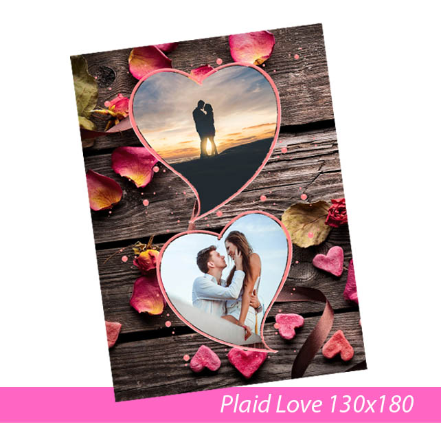 Plaid cuori 130x180 personalizzato con le tue foto - AcDigitale