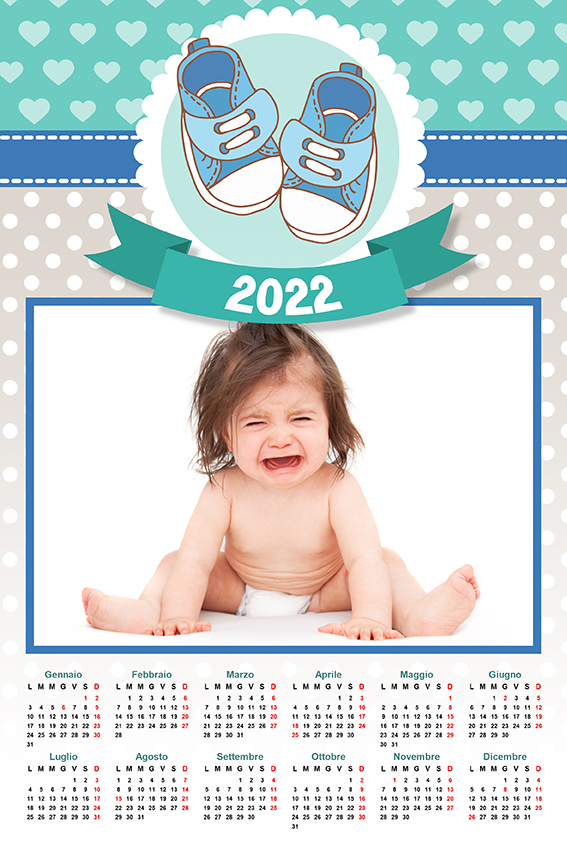 Calendario Nascita bambino personalizzato con le tue foto - AcDigitale