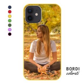 cover iPhone 12 con vetro personalizzato e bordi in gomma